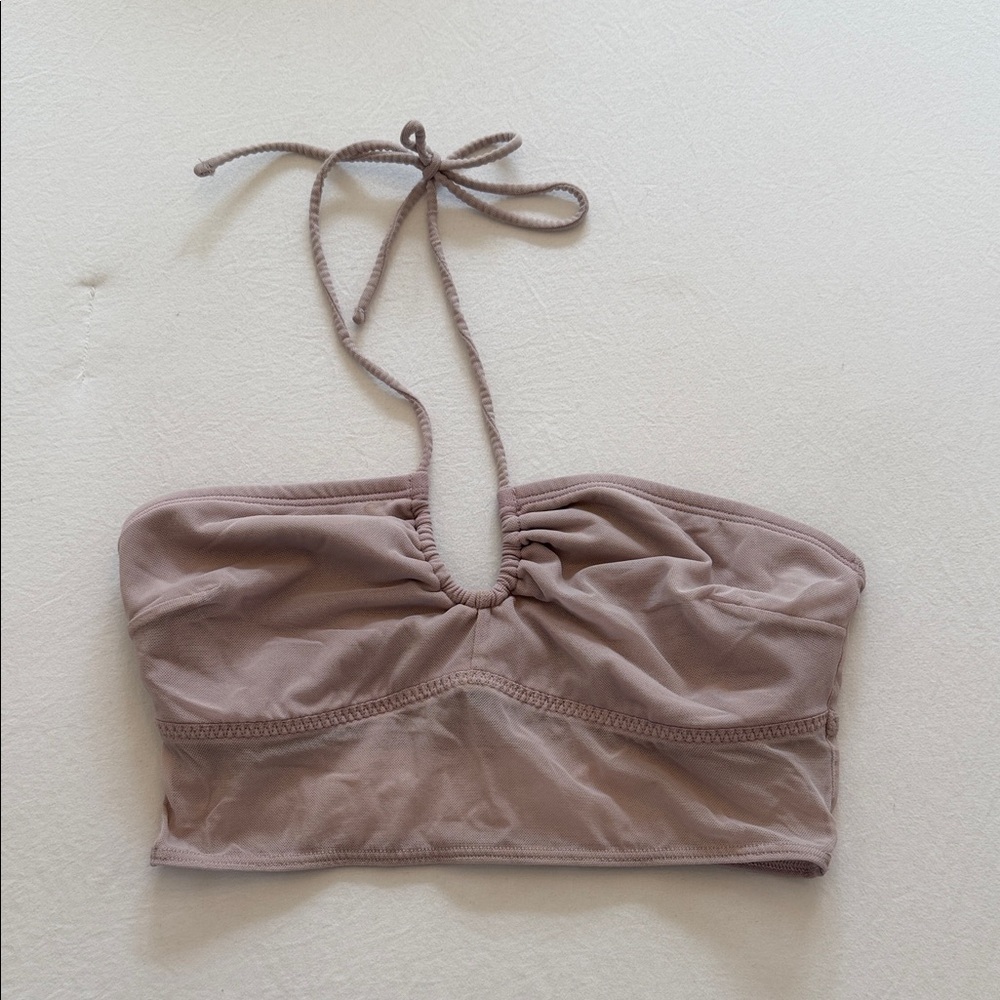 Gilly Hicks Mauve Taupe Halter Crop Top